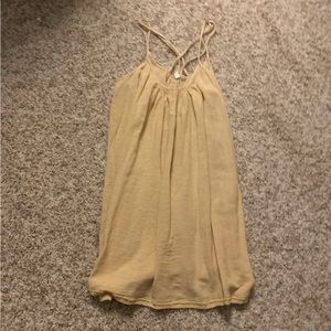Light yellow cross cross back summer dress